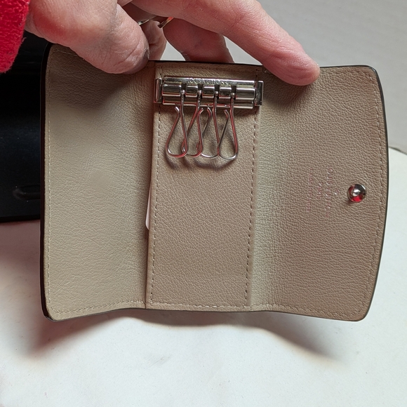 Louis Vuitton Beige Perforated Monogram Leather Key Ring - Picture 10 of 11